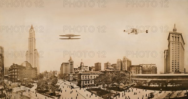 City Hall Park, New York City, New York, USA, Irving Underhill, 1913