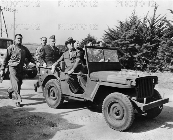 U.S. President Franklin Roosevelt Reviewing American Forces, Casablanca, Morocco, U.S. Army Signal Corps, January 1943