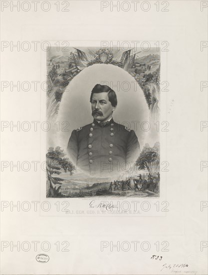 Maj. Gen. George B. McClellan, USA, Engraved and Published by J.C. Buttre, 1864