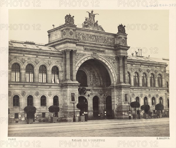 Palais de l'industrie, Paris, France, Silver Albumen Print, Edouard Baldus, 1860's