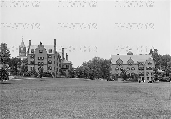 South Campus Grounds, Mount Holyoke College, South Hadley, Massachusetts, USA, Detroit Publishing Company, 1900