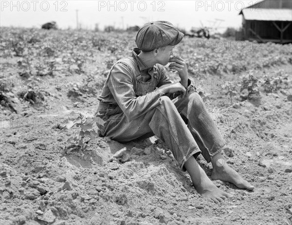 Young Sharecropper and Family on Rural Porch, Chesnee, South Carolina, USA, Dorothea Lange, Farm Security Administration, June 1937