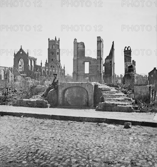 Ruins from American Civil War, Charleston, South Carolina, USA, 1865