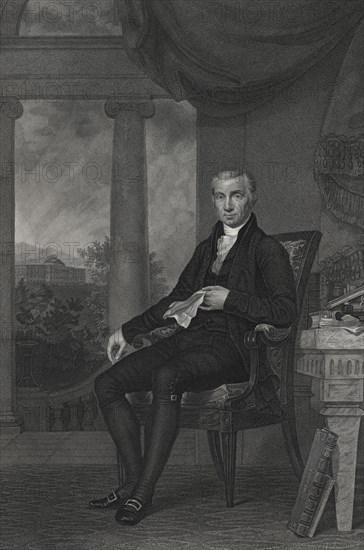 James Monroe, L.L.D., President of the United States, Painting by Charles Bird King,  Engraved by Goodman & Piggot, 1817