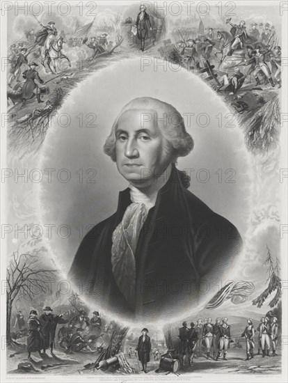 George Washington (1732-99), First President of the United States, Full-Length Portrait, Engraving by John Chester Buttre, 1866