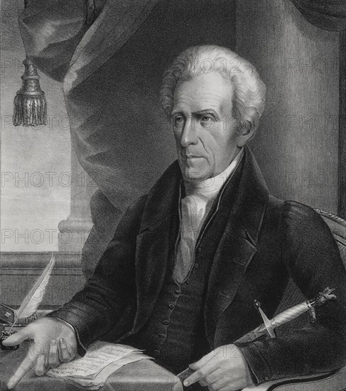 Andrew Jackson (1767-1845), Seventh President of the United States, Half-Length Seated, Portrait, Ezra Bisbee, 1833