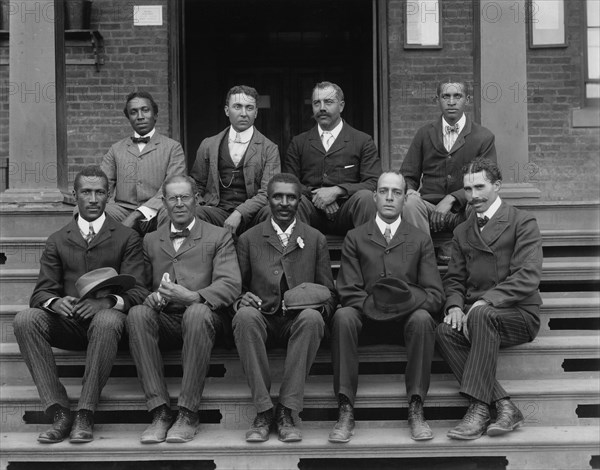 George Washington Carver, (seated front row, center),  Group portrait with Staff, Tuskegee, Alabama, USA, Frances Benjamin Johnston, 1902