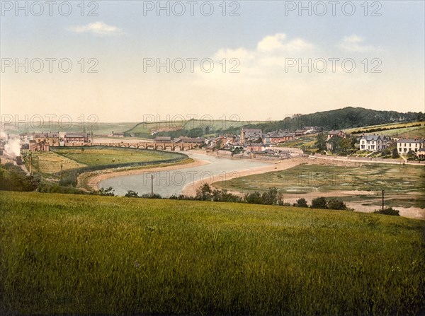 Wadebridge from South, Cornwall, England, UK, Photochrome Print, Detroit Publishing Company, 1905