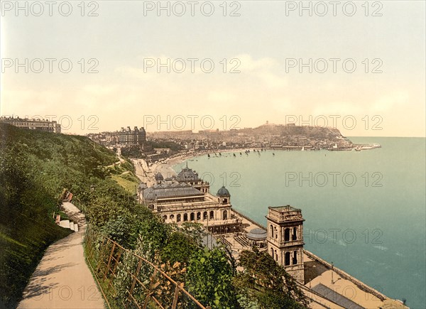 Scarborough, South Bay, Yorkshire, England, UK, Photochrome Print, Detroit Publishing Company, 1905