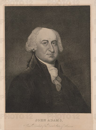 John Adams (1735-1826), Second President of the United States, Head and Shoulders Portrait, Published by N. Dearborn, Boston