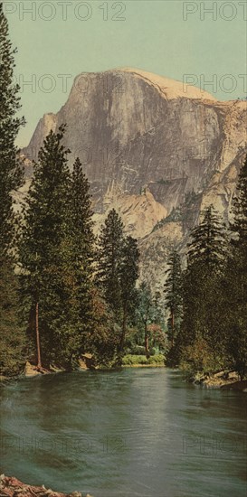 South Dome, Yosemite Valley, California, USA, Photochrome Print, Detroit Publishing Company, 1898