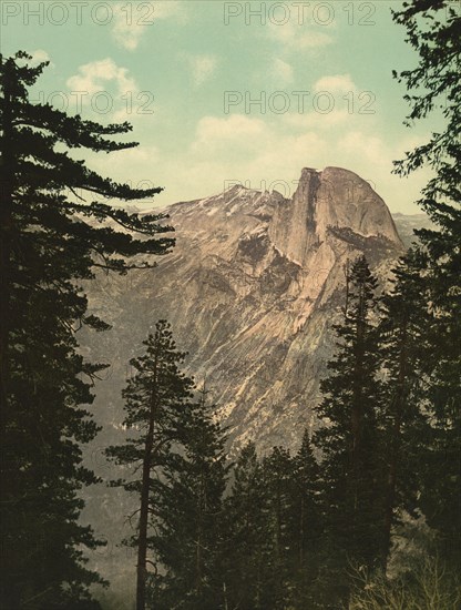 Half Dome, Yosemite Valley, California, USA, Photochrome Print, Detroit Publishing Company, 1898