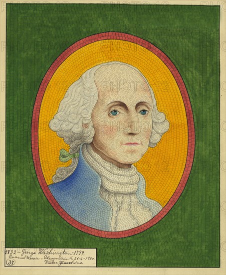 George Washington (1732-99), Enamel Mosaic, by Victor Facchina, 1930