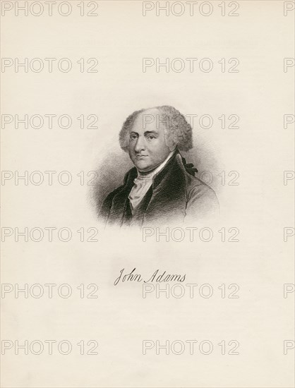 John Adams (1735-1826), Second President of the United States, Head and Shoulders Portrait, Engraved by H.B. Halls Sons, 1880