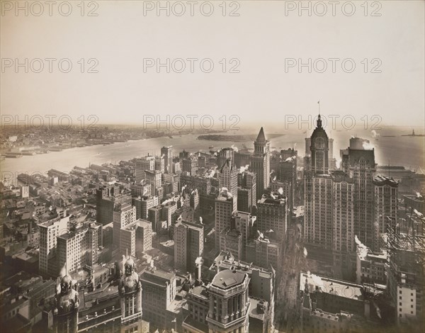 Cityscape View from Woolworth Building Looking South, New York City, New York, USA, 1913