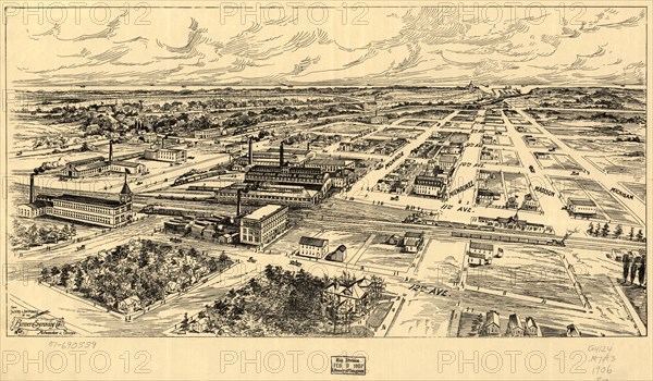 Bird's Eye View of South Milwaukee, Binner Engraving Co., 1907