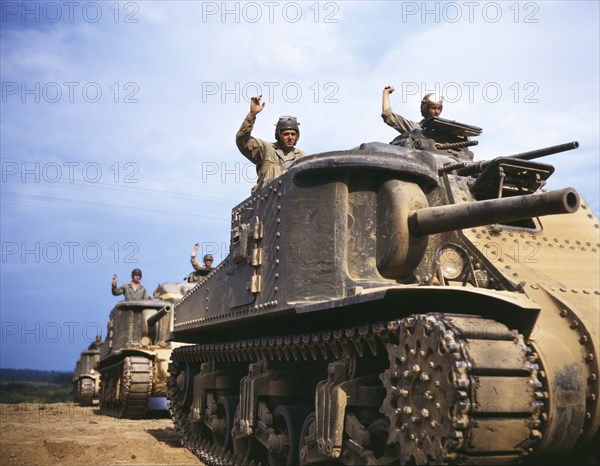 M-3 Tanks, Fort Knox, Kentucky, USA, Alfred T. Palmer, Office of War Information, June 1942