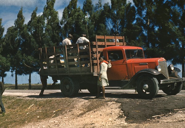 Farm Workers Being Transported by Truck, Mississippi, USA, Marion Post Wolcott, Office of War Information, 1940