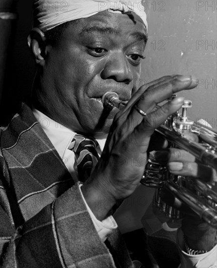 Louis Armstrong, American Jazz Performer, Aquarium, New York City, New York, USA, William P. Gottlieb Collection, July 1946