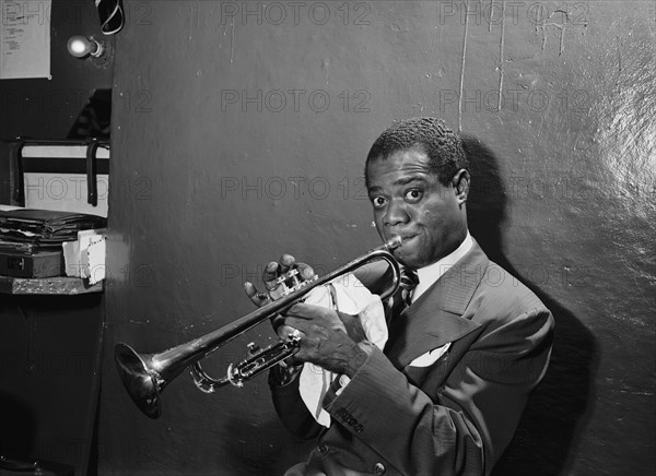 Louis Armstrong, American Jazz Performer, Aquarium, New York City, New York, USA, William P. Gottlieb Collection, July 1946