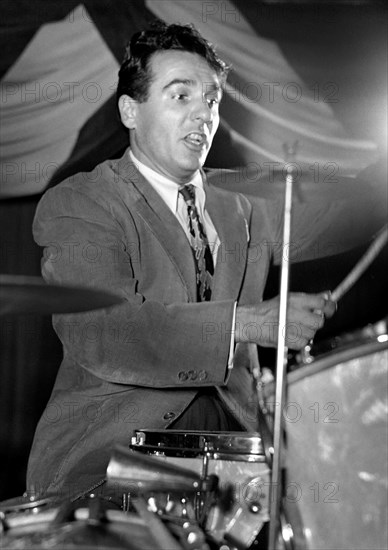 Portrait of Gene Krupa, 400 Restaurant, New York City, New York, USA, William P. Gottlieb Collection, June 1946