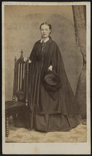 Carrie Nichols Lacy (1838-98), Union Army Nurse during American Civil War, Full-Length Standing Portrait by Henry Ulke, Washington, D.C., USA, 1865