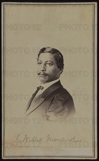 John Willis Menard (1838-1893), Political Activist and Author, First African-American Elected to the U.S. House of Representatives from Louisiana's 2nd Congressional District, however, he was Denied his Seat due to his Opponent, Caleb S. Hunt, Contesting the Election Results, Head and Shoulders Portrait by William H. Leeson, 1868