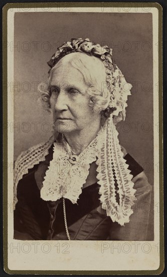 Nancy Maria Donaldson Johnson (1794-1890), Active in American Missionary Association, Taught Freed Slaves, Volunteer and Inventor, Head and Shoulders Portrait by Julius Ulke, 1875