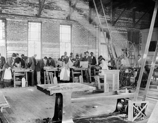 Students in Woodworking Shop, Claflin University, Orangeburg, South Carolina, USA, 1899
