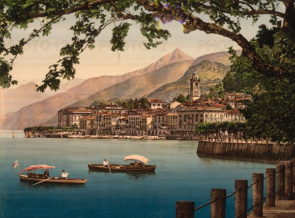 General View, Bellagio, Lake Como, Italy, Photochrome Print, Detroit Publishing Company, 1900