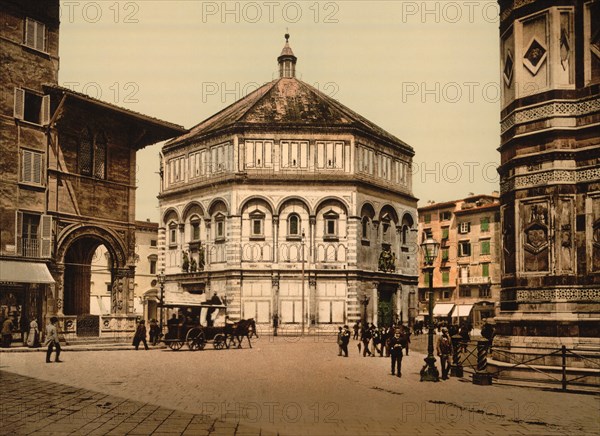 Baptistery, Florence, Italy, Photochrome Print, Detroit Publishing Company, 1900