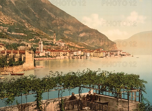 General View, Gargnano, Lake Garda, Italy, Photochrome Print, Detroit Publishing Company, 1900