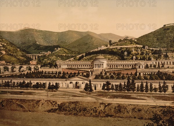 Monumental Cemetery of Staglieno, Cimitero Monumentale di Staglieno, Genoa, Italy, Photochrome Print, Detroit Publishing Company, 1900