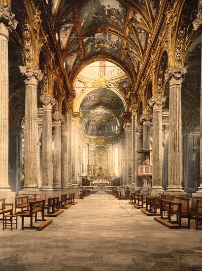 Chiesa dell'Anunziata, Genoa, Italy, Photochrome Print, Detroit Publishing Company, 1900