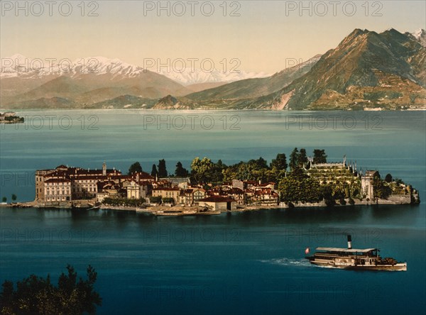 Isola Bella, General View, Lake Maggiore, Italy, Photochrome Print, Detroit Publishing Company, 1900