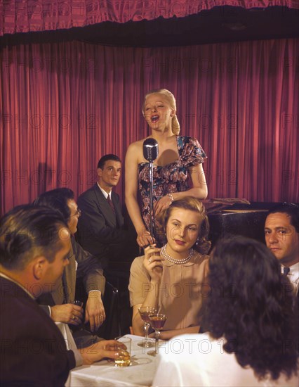 Unidentified Jazz Singer, West 52nd Street, New York City, New York, USA, William P. Gottlieb Collection, 1948