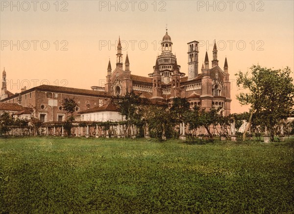 Certosa di Pavia, the Back, Milan, Italy, Photochrome Print, Detroit Publishing Company, 1900