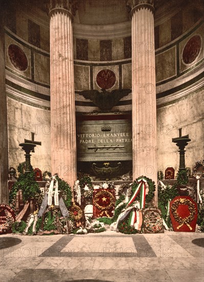 Tomb of Victor Emmanuel, Rome, Italy, Photochrome Print, Detroit Publishing Company, 1900