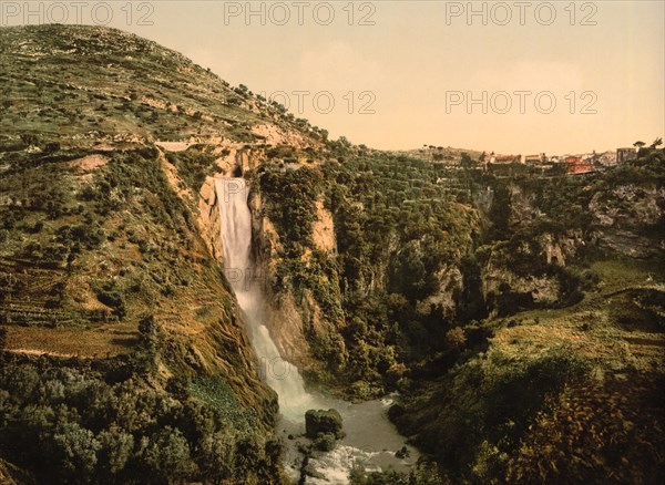 Great Cascade, Tivoli, Italy, Photochrome Print, Detroit Publishing Company, 1900