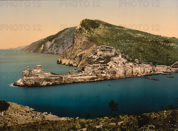 Porto Venere, La Spezia, Italy, Photochrome Print, Detroit Publishing Company, 1900