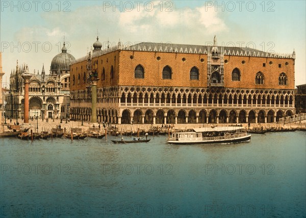 Doge's Palace, Venice, Italy, Photochrome Print, Detroit Publishing Company, 1900