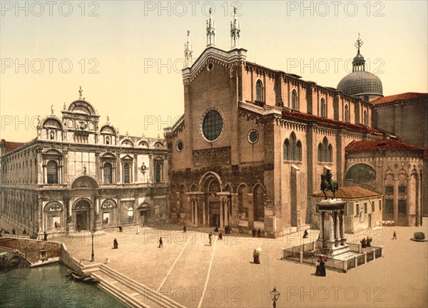 St. John and St. Paul Church, Venice, Italy, Photochrome Print, Detroit Publishing Company, 1900