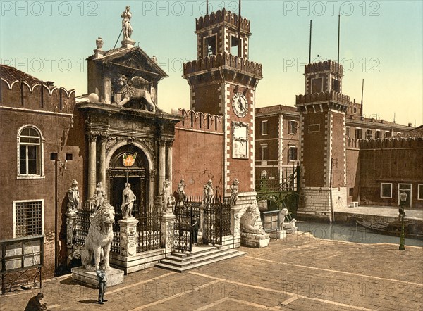 Arsenal, Venice, Italy, Photochrome Print, Detroit Publishing Company, 1900