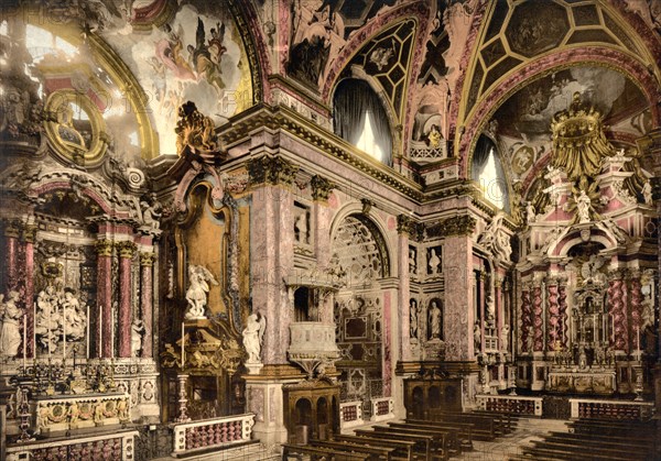 Scalzi, Interior, Venice, Italy, Photochrome Print, Detroit Publishing Company, 1900