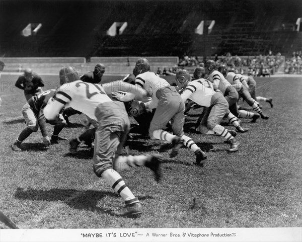 Football Game, on-set of the Film, "Maybe it's Love", Warner Bros., 1930