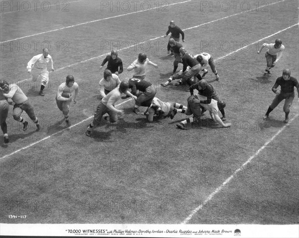 Football Game, on-set of the Film, "70,000 Witnesses", Paramount Pictures, 1932