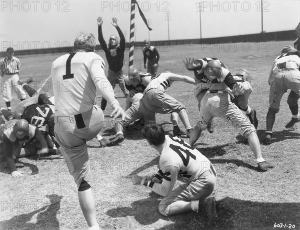 Football Game, on-set of the Film, "The All-American", Universal Pictures, 1932