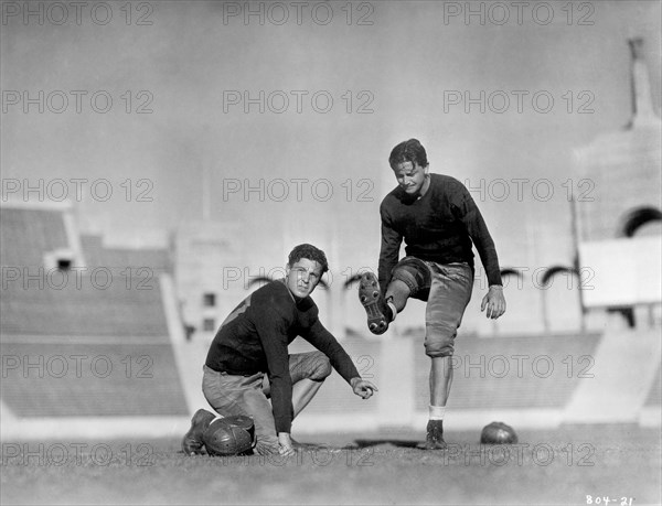 William Tannen (left), Robert Young (right) on-set of the Film, "The Band Played On", Metro-Goldwyn-Mayer, 1934