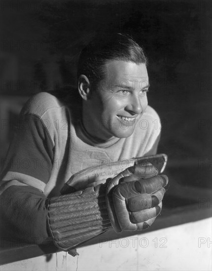 Actor Richard Arlen, Publicity Portrait in Hockey Uniform, Paramount Pictures, 1933