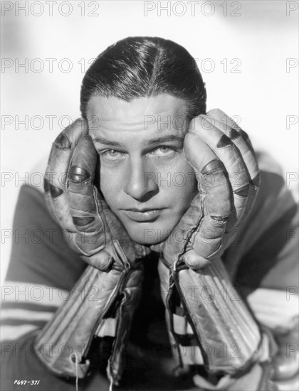 Actor Richard Arlen, Publicity Portrait in Hockey Uniform, Paramount Pictures, 1933